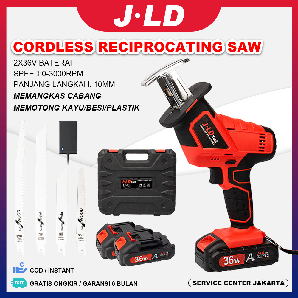 JLD Tools Reciprocating Chainsaw Gergaji Saw Cordless  36V Mini Chainsaw Cordless Chainsaw Mesin ger