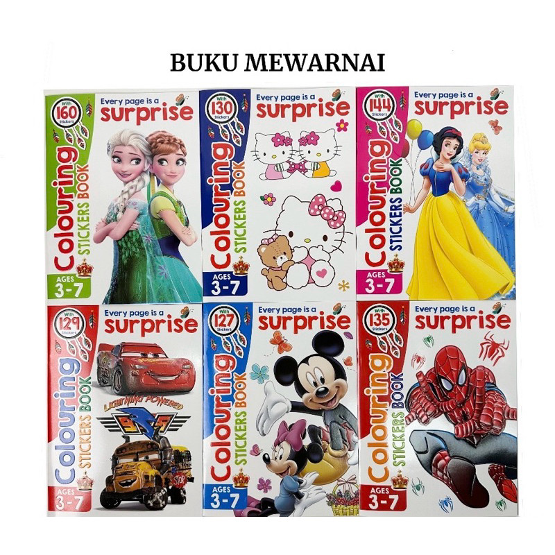 

(TOS) BUKU MEWARNAI + STIKER KYN08059 / Buku mewarnai isi 24 halaman Buku mewarnai anak buku sticker Coloring book premium