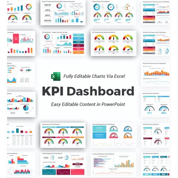 

NS KPI Dashboard PowerPoint Template Diagrams | Excel Edit
