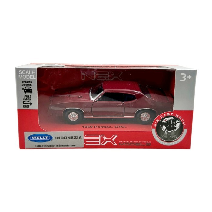 Welly NEX 1969 Pontiac GTO - Merah