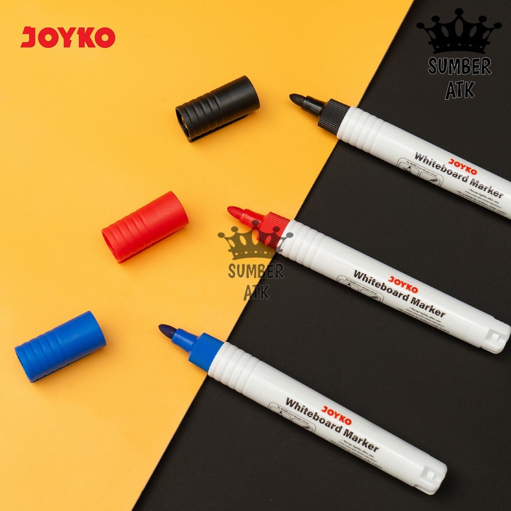 

D3W! Whiteboard Marker Spidol Papan Tulis Dapat Dihapus Joyko WM-70 1 LUSIN ( 12 PCS ) Black Blue