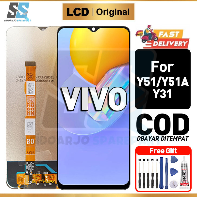 LCD VIVO Y51 LCD VIVO Y51A LCD VIVO Y31 Original Asli hp Touchscreen ori Fullset Compatible For Glas