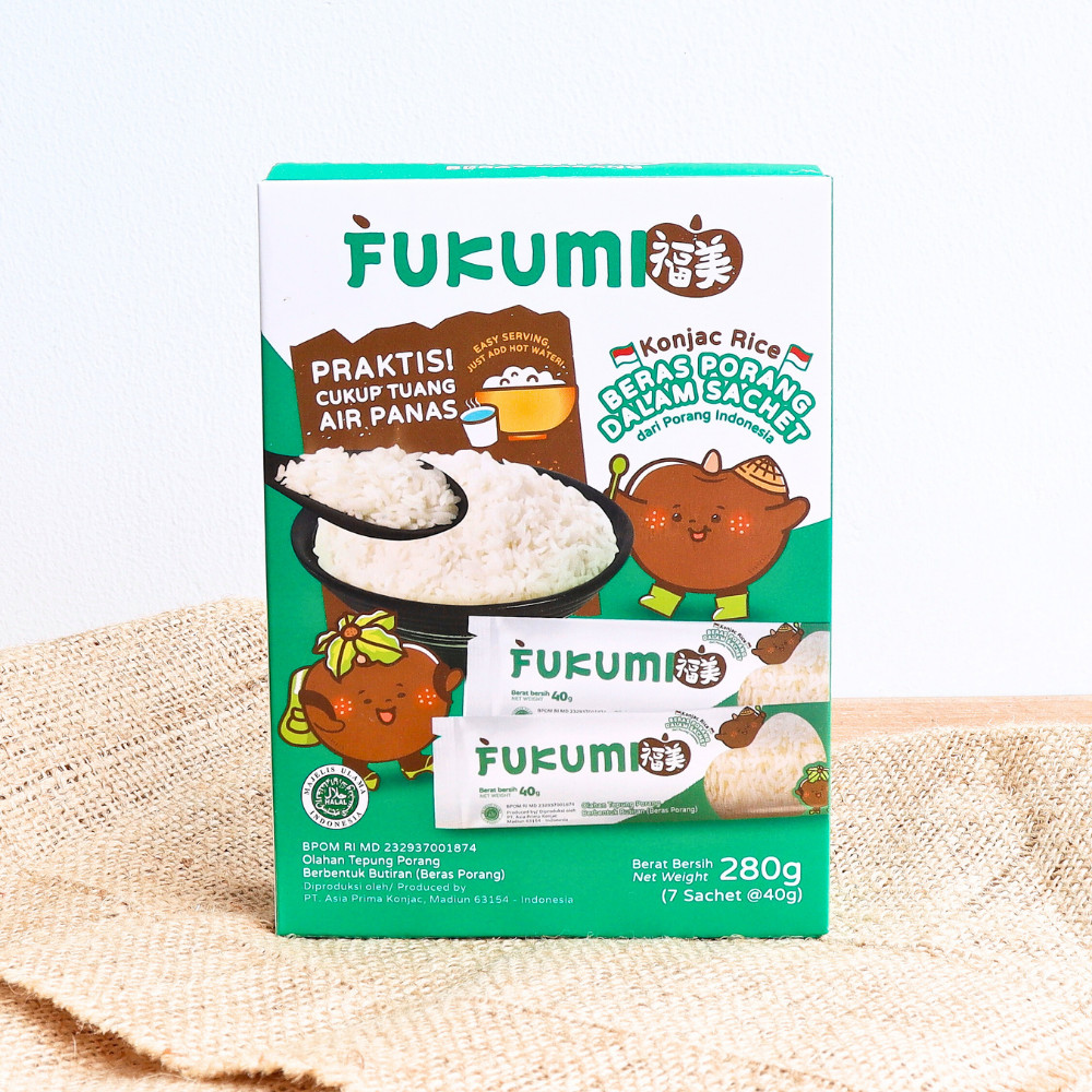 

280g BOX isi 7 sachet Beras Porang Konnyaku Shirataki Rice FUKUMI