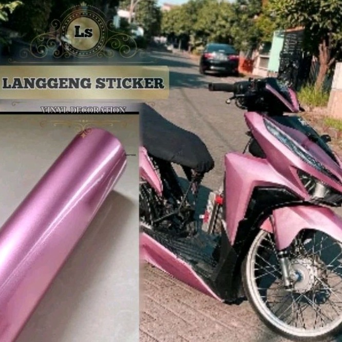 SKOTLET STIKER MOTOR PINK MUDA METALIK CANDY SCOTLITE PINK METALIK STIKER MOTOR METALIK GLOSY SKOTLE