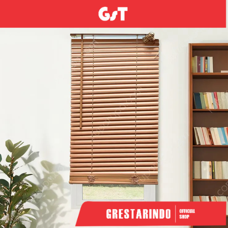 Tirai Minimalis Modern / Venetian Blind PVC/Tirai Model Kayu/Tirai Gulung/Tirai Lipat