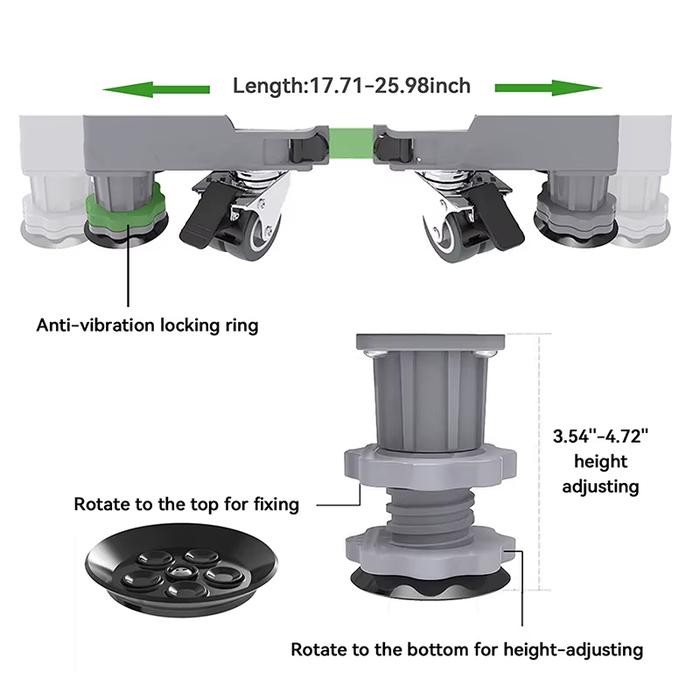 Alas Mesin Cuci Kaki Kulkas Alas Kaki Mesin Cuci Dudukan Mesin Cuci Roda Mesin Cuci - A