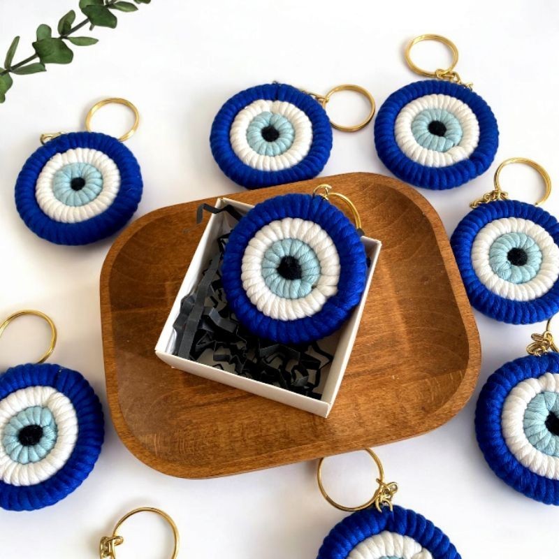 Gantungan Kunci Macrame untuk Event Custom Murah Evil Eye