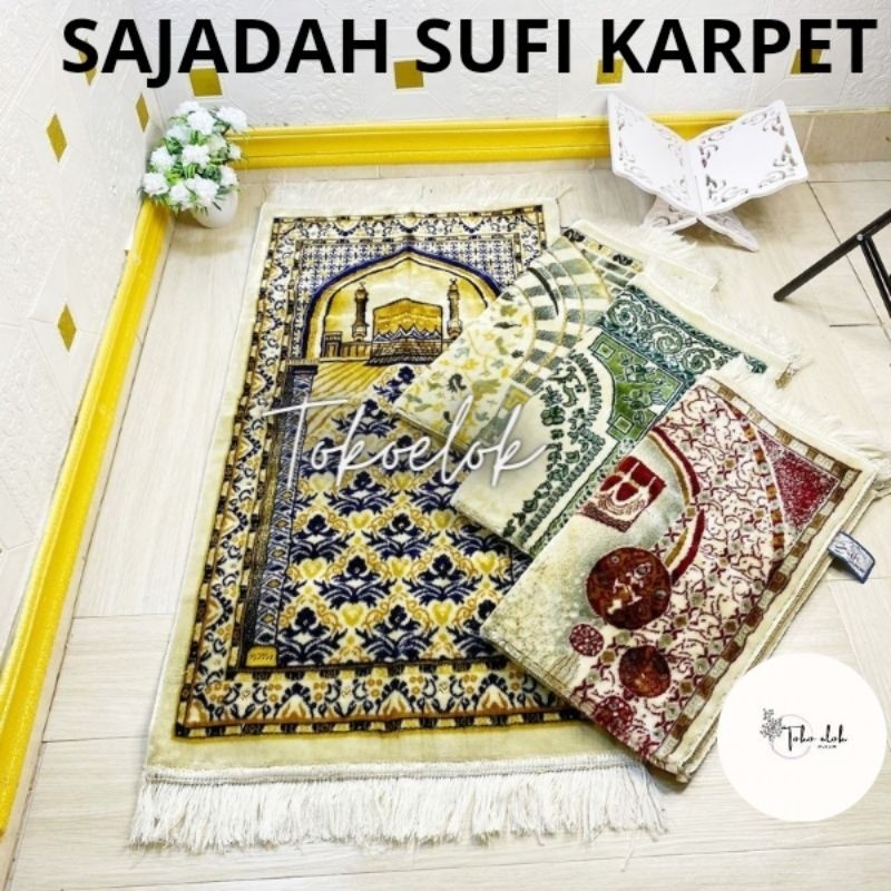 Sajadah Sufi Karpet Premium Beludru Tebal Anti slip