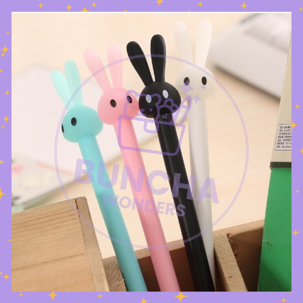 

BW PROMO - Pulpen Pena Gel Tinta Hitam 0.5MM Motif Kelinci Banyak Warna Viral Lucu