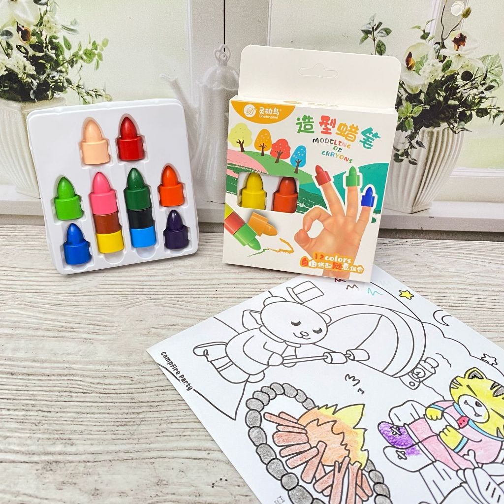 

TERBARU CRAYON SUSUN JARI LINGDONG BIRD ISI 12 PCS KR-1805 PERLENGKAPAN MEWARNAI UNIK FREE BOX BISA COD