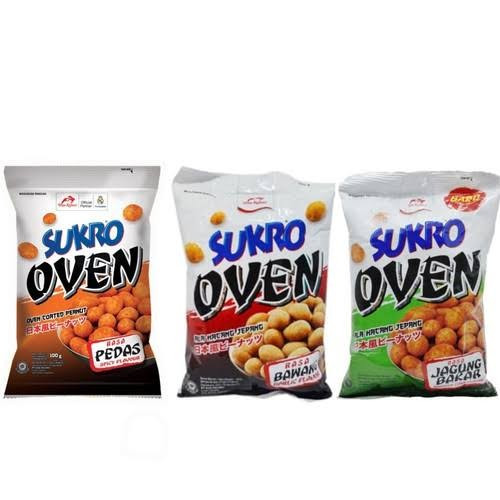 

KACANG SUKRO OVEN ALL VARIANT SNACK makanan ringan jajanan cemilan camilan pedas asin gurih manis murah 95gr - ABO