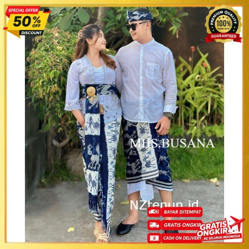 (GRATIS UDENG) SET COUPLE BLANGKET BUSANA ADAT BALI KEKINIAN | SET COUPLE KAMEN SAPUT SELENDANG | SE
