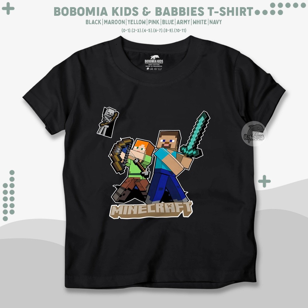 Deluxe Kaos Anak Laki-Laki Perempuan Minecraft Roblox Game Minicraft Mine Craft | Baju Distro Anak R