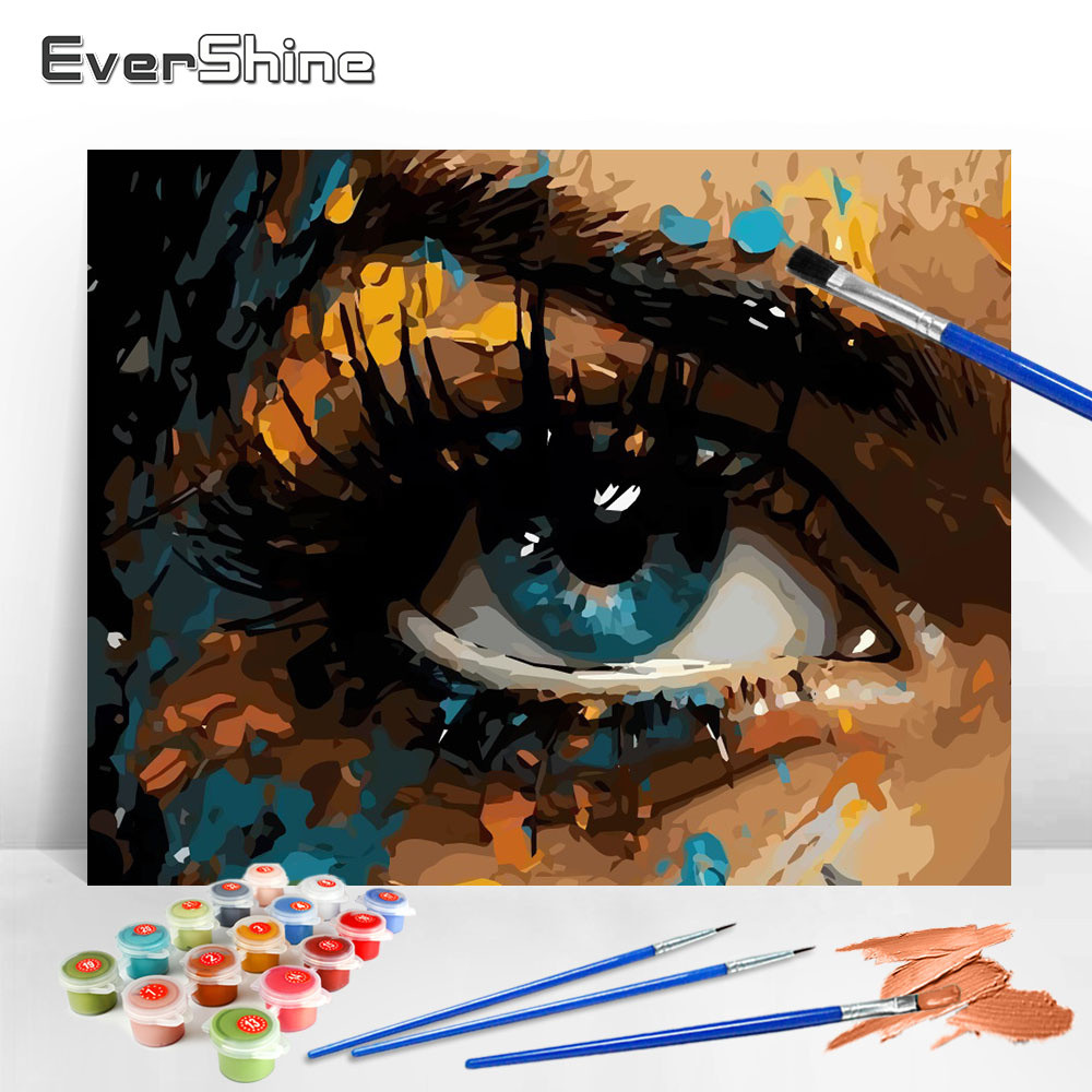 

Evershine Paint Number Canvas Paining Kis Woman Eye Ar Figure Drawing Picures By Numbers Home Decoraion Handpained DIY