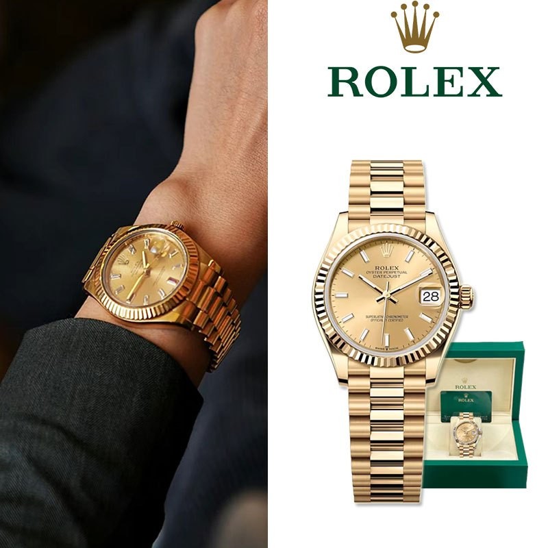 Rolex【Rolex】100% Original Rolex Watch Gold Datejust Jam Tangan M278278-0040 Ready Stock Automatic 18