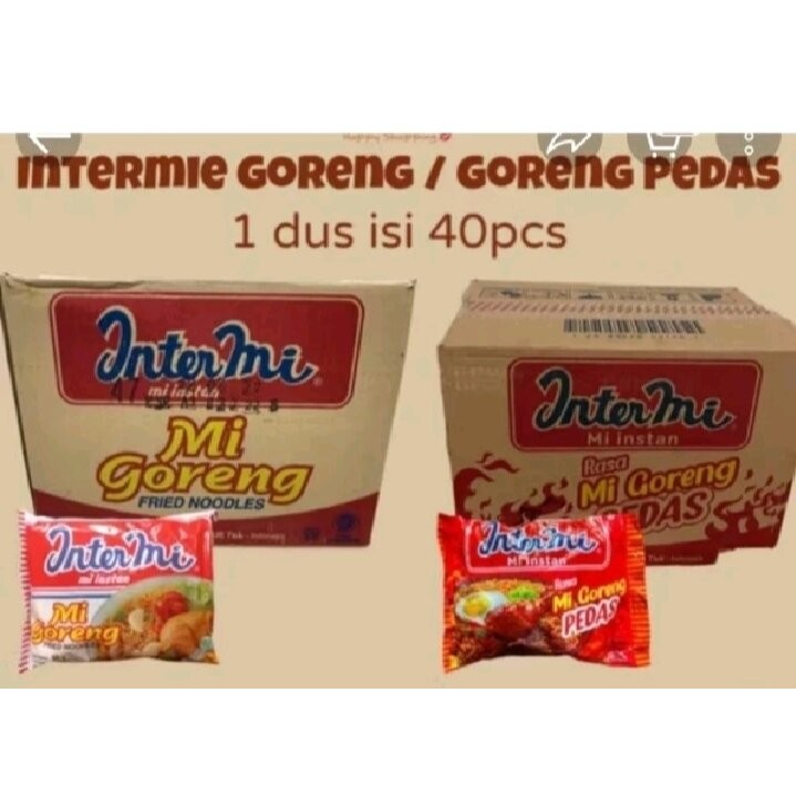 

karton intermie mie goreng/mie goreng pedas 1 dus isi 40 pcs