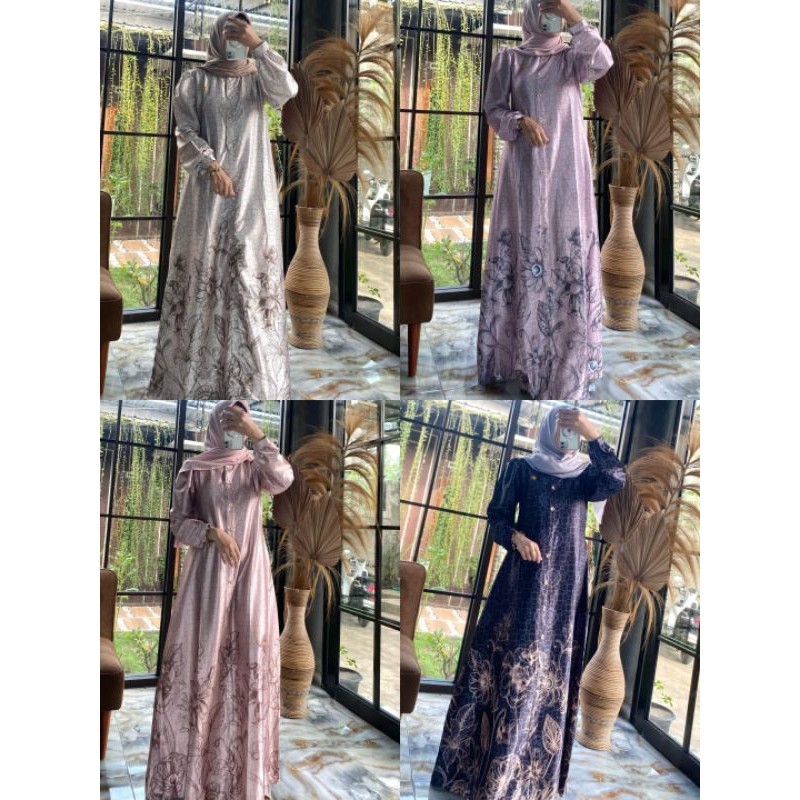 MAZARA FASHION Butik Nayla Terbaru Dress Etnik Mix Twill Uniqlo