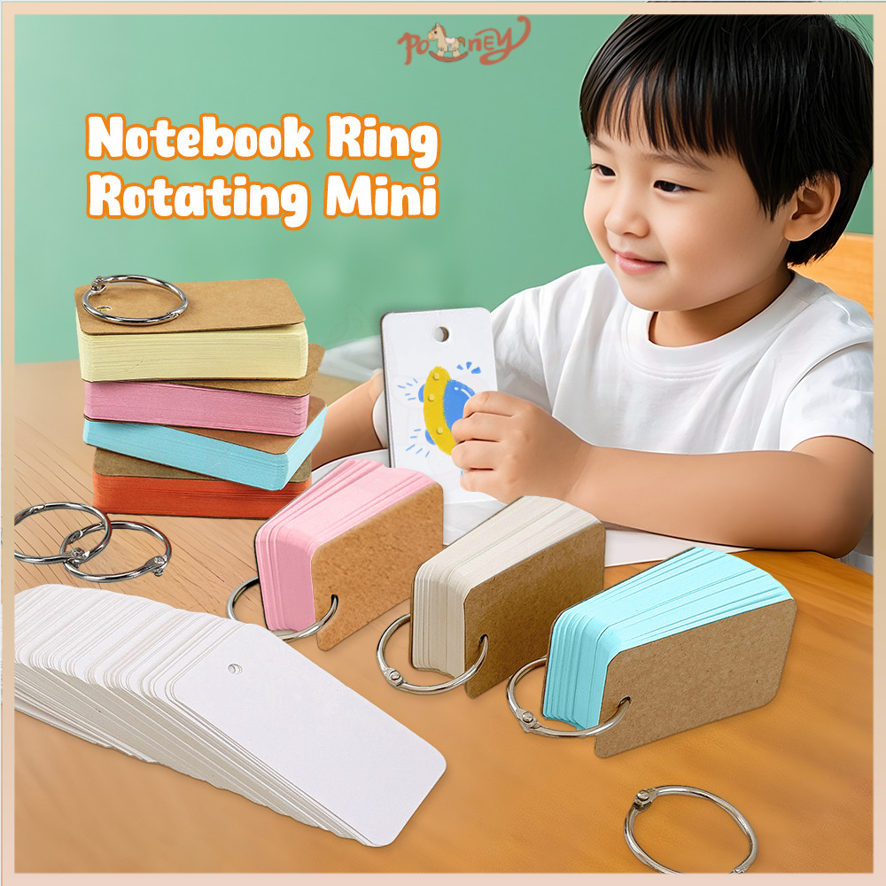 

Poney Notepad Notes Ring Memo Flash Card Portabel