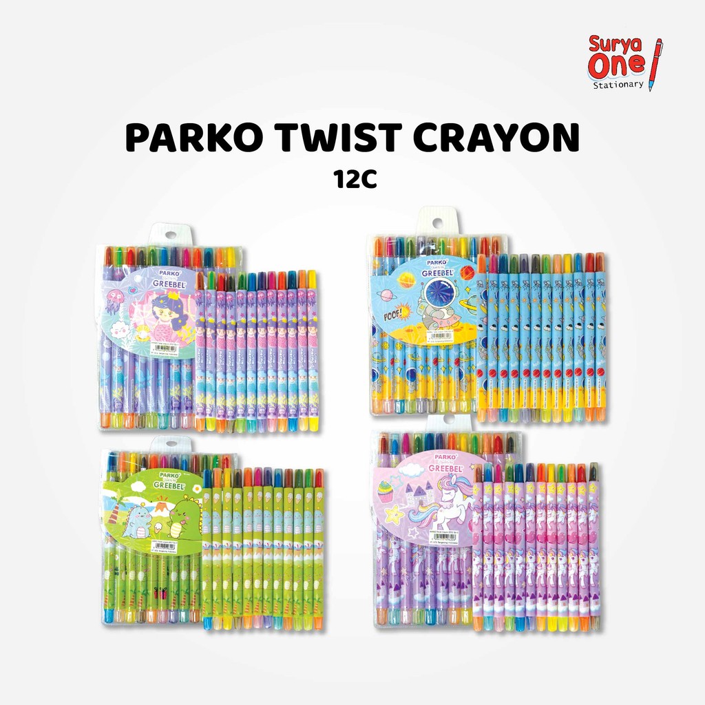 

PARKO Crayon Putar / Krayon Twist 12 Warna / Twist Crayon Greebel