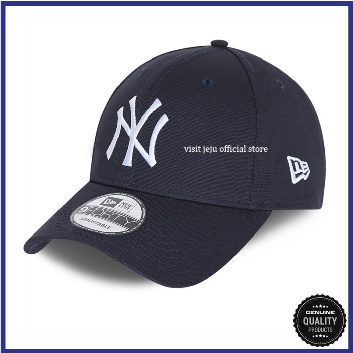 Topi NY Baseball Cap Varian Biru Tua-Putih