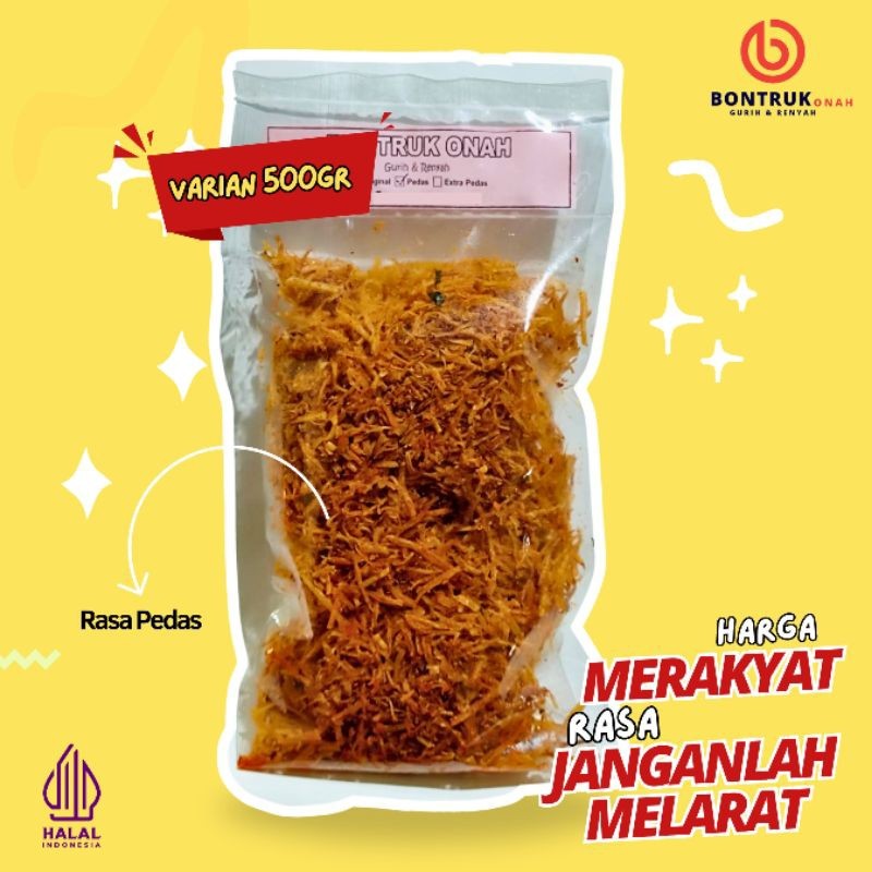 

Cemilan Keripik Singkong Pedas Daun Jeruk Chili Oil Snack Food Kripset BONTRUK ONAH