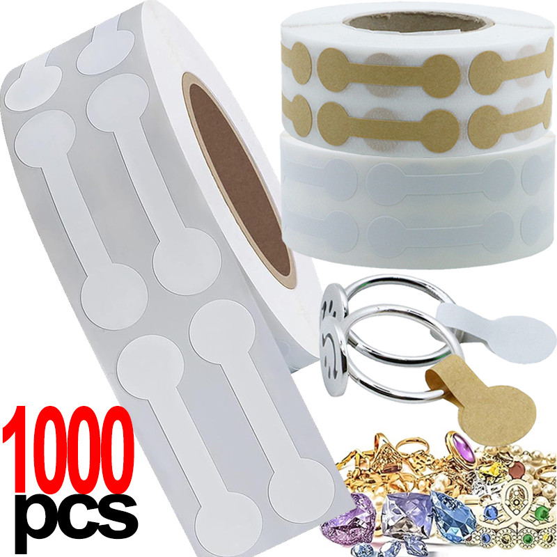 

500/1000pcs Portable Jewelry Price Tag Brown Self Adhesive Barbell Stickers DIY Necklace Tool Ring Bracelet Exhibitor Packaging