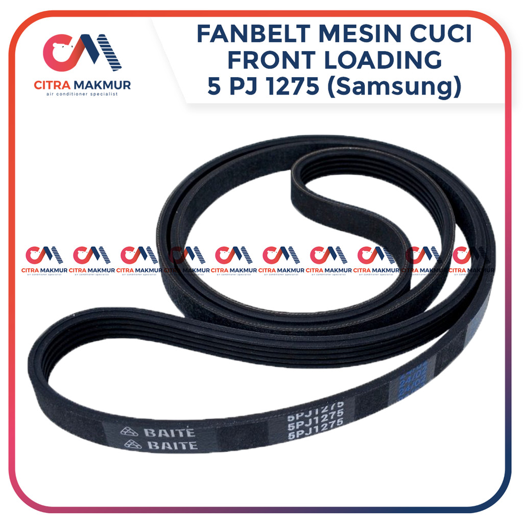 Fanbelt Mesin Cuci 1 Tabung Front Loading Samsung 5 PJ 1275 Tali Kipas Bukaan Depan Vanbelt 5PJ1275