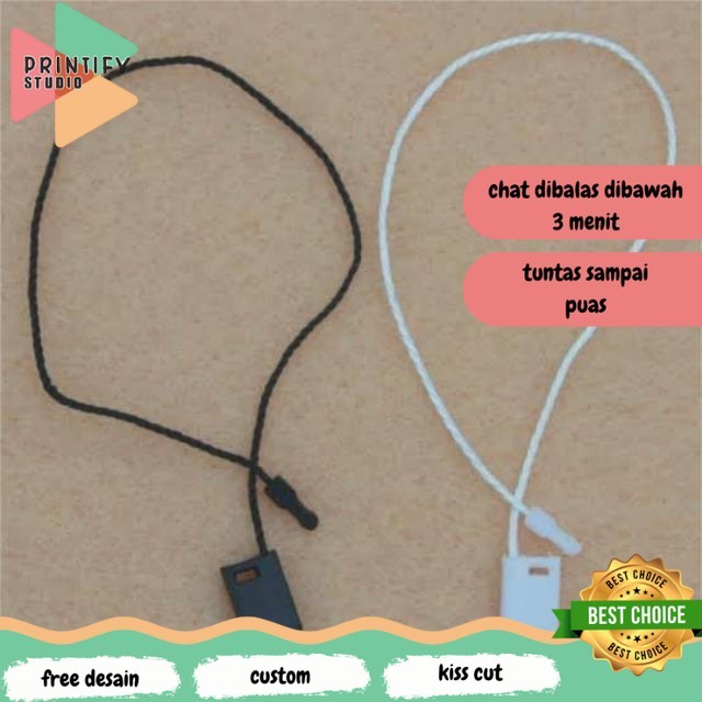 

Printify Tali Hangtag Merk Hitam dan Putih Premium Loop Pin Hang Tag Label Baju Murah Bandung