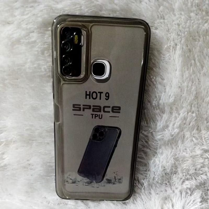 Softcase Infinix Hot 9/Hot 9 play Silikon Casing Bening Clear Black Protect Camera