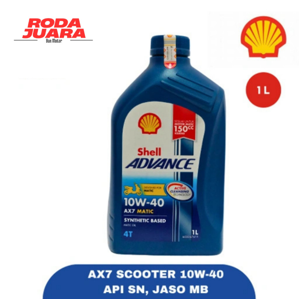 Paket Oli Shell AX7 Matic 1 Liter dan 1 Gardan Honda PCX Vario ADV Yamaha Nmax