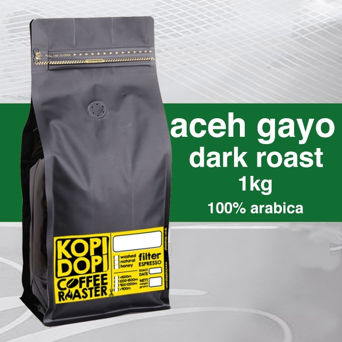 

Kopi Arabika Aceh Gayo Starbucks Style Sumatra Dark Espresso Roast 1kg - 250gr, Bubuk Kasar