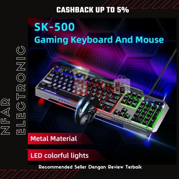 Keyboard Mouse Gaming Combo Paket Keyboard dan Mouse Gaming RGB For PC