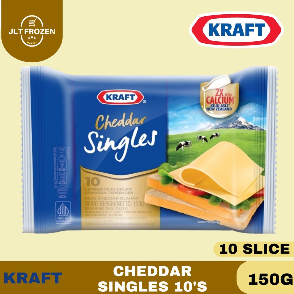 

Kraft Keju High Calcium Singles 10 Slice Untuk Burger dan Camilan 150g