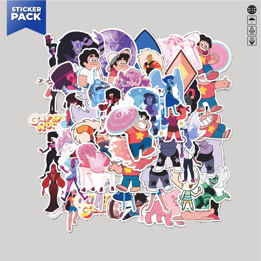 

[100PCS]Stiker Pack Stiker Kartun Steven Universe Char Mix 3 Aesthetic Vinyl Anti Air Dekorasi Sticker Laptop Buku Journal Koper Helm Casing HP Gitar Helm Skateboard