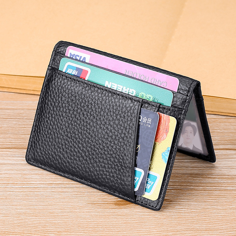 

YUECIMIE Super Slim Soft Wallet Genuine Leather Mini Credit Card Holder Wallets Purse Thin Small Card Holders Men Wallet