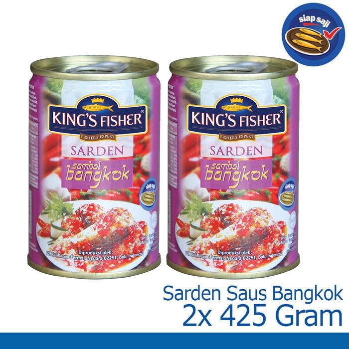 

Paket 2 pcs King's Fisher Sarden saus bangkok 425g Makanan Kaleng king