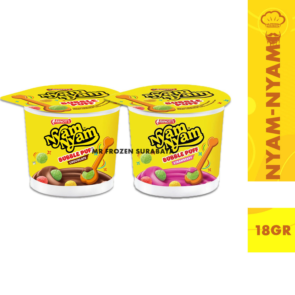 

Nyam Nyam Fun Buble Puff 18gr Strawberry Coklat