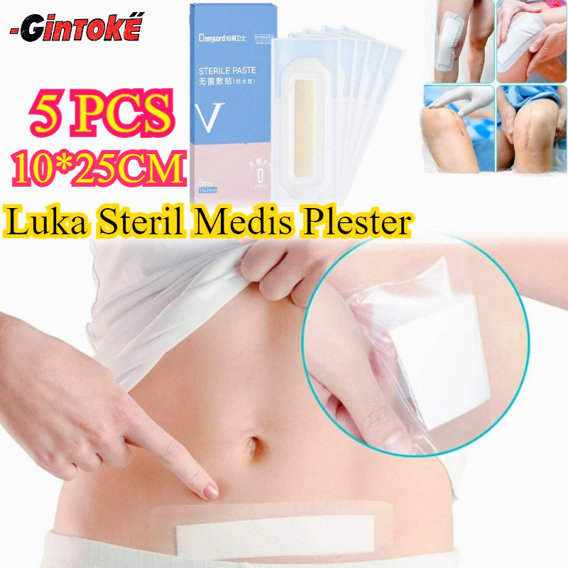 5 PCS Perban Luka Bekas Luka Operasi /5Pcs Plester Luka Transparan Tahan Air/Plester Luka Operasi Ca