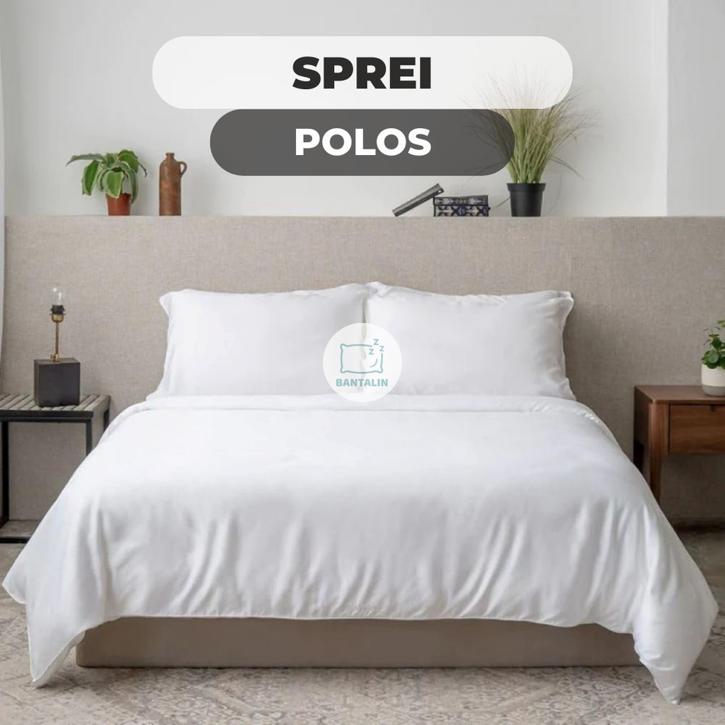 Sprei Saja Polos Tinggi 30cm 90x200, 120x200, 160x200, 180x200  - Sprei Polos Homemade Tinggi 30cm