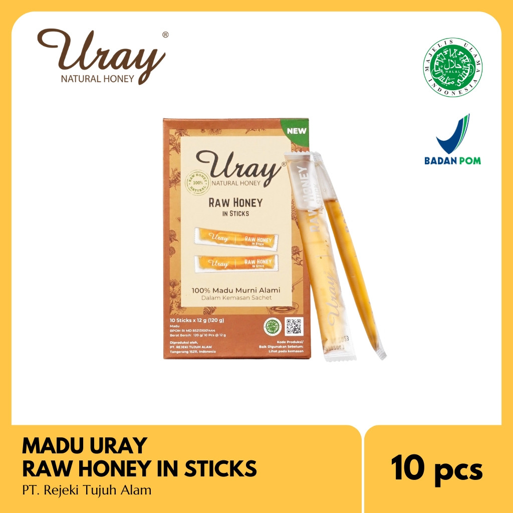 

Madu Uray Raw Honey in Sticks 1 Box Isi 10 Pcs