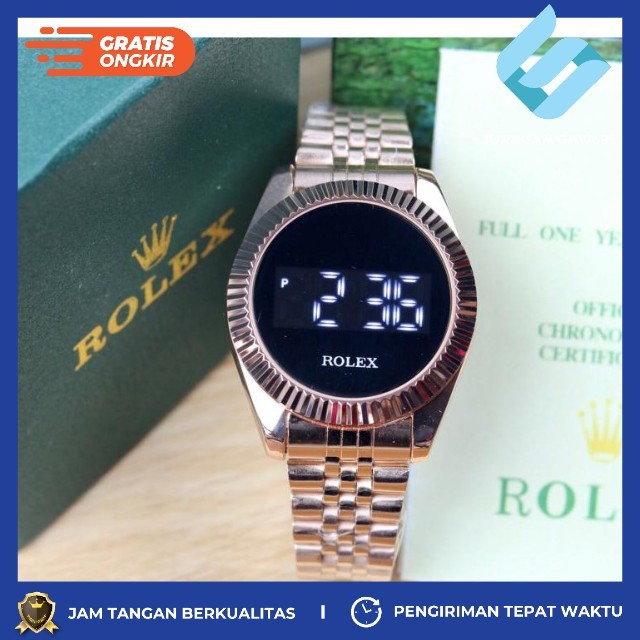 Jam Tangan Wanita Fashion Rolex PW 7654 LED Touch Watch - Bisa Bayar Ditempat - COD - Murah