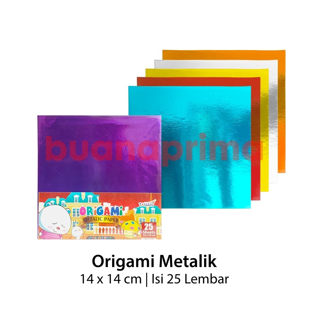 

ACEH.NBA 131704 Origami Metalik Tanaki 4 Ukuran Kertas Lipat 12x12 14x14 16x16 20x20 cm Kilat Metallic Timah