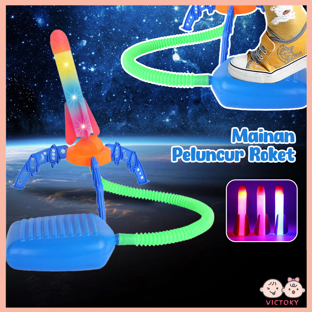 VICTOKY Mainan Rocket Launcher Anak/Roket Terbang/Roket Injak Mainan Anak