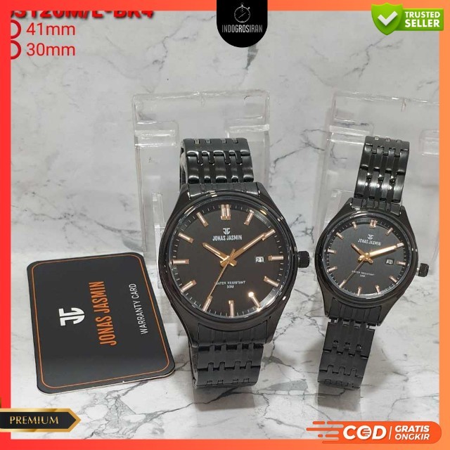 Jam Tangan Couple Fashion Jonas Jasmin Original JJ3120L Tanggal Aktif Free Logam Emas 0.001G - COD -