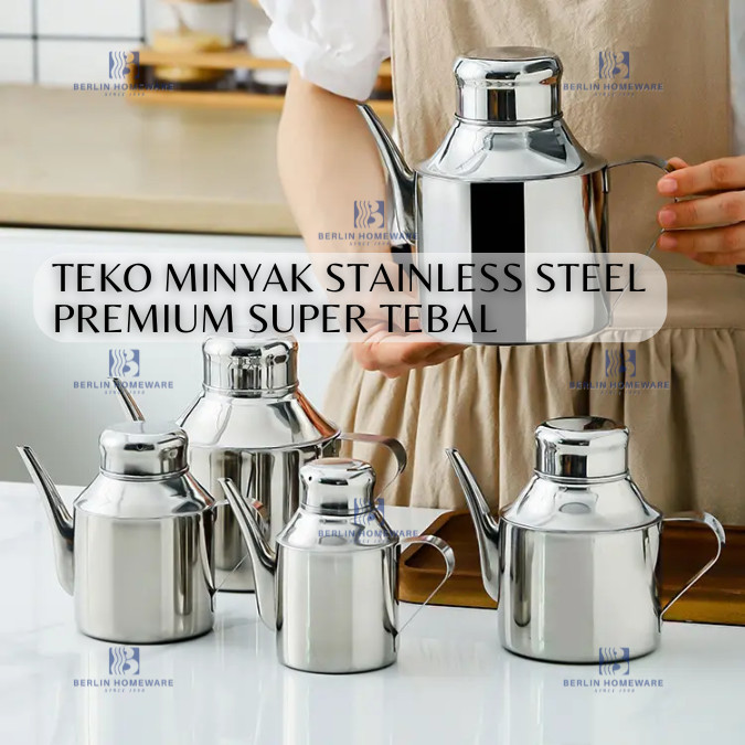Teko Minyak Murah Teko Air Tempat Wadah Minyak Goreng  Tanpa Saringan Ceret Stainless Steel Multifuc