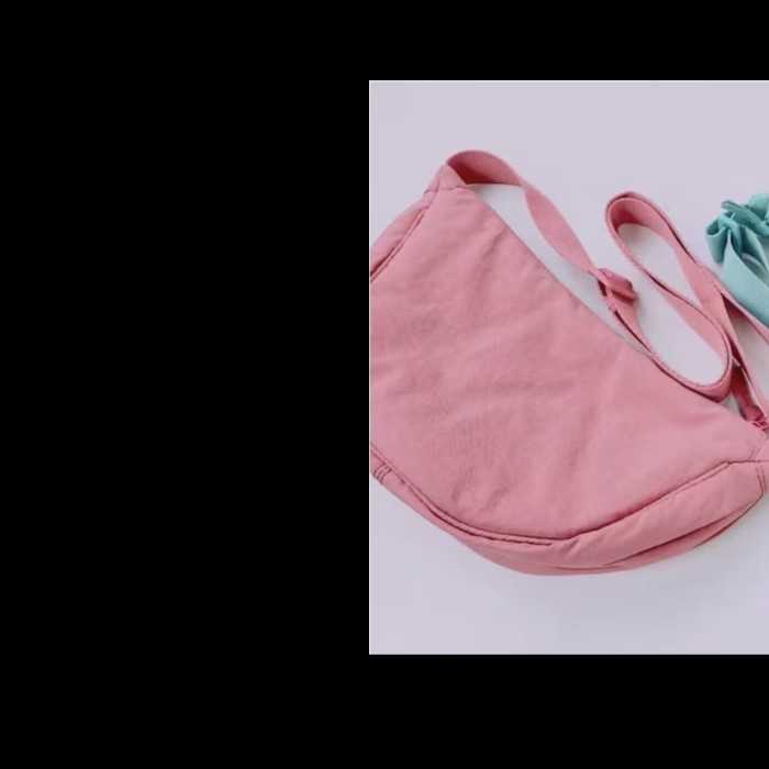 "NRYL" - DISKON Half Moon Bag ala mirip Uniqlo Tas Selempang bahu slempang wanita - Merah Muda
