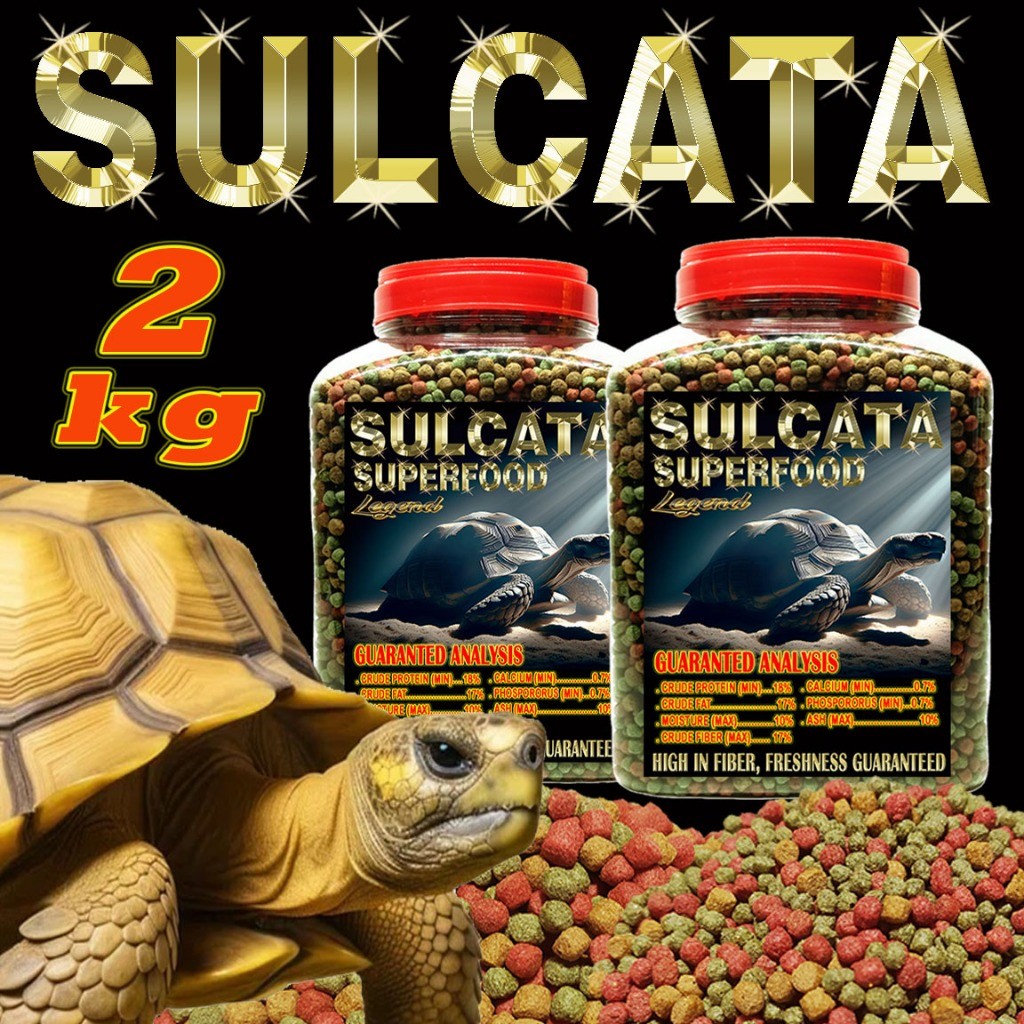 2KG SULCATA SUPERFOOD PELET SUPER PAKAN TORTOISE FOOD ADULT BABY BITES MAKANAN SULKATA CENTHROCHELYS