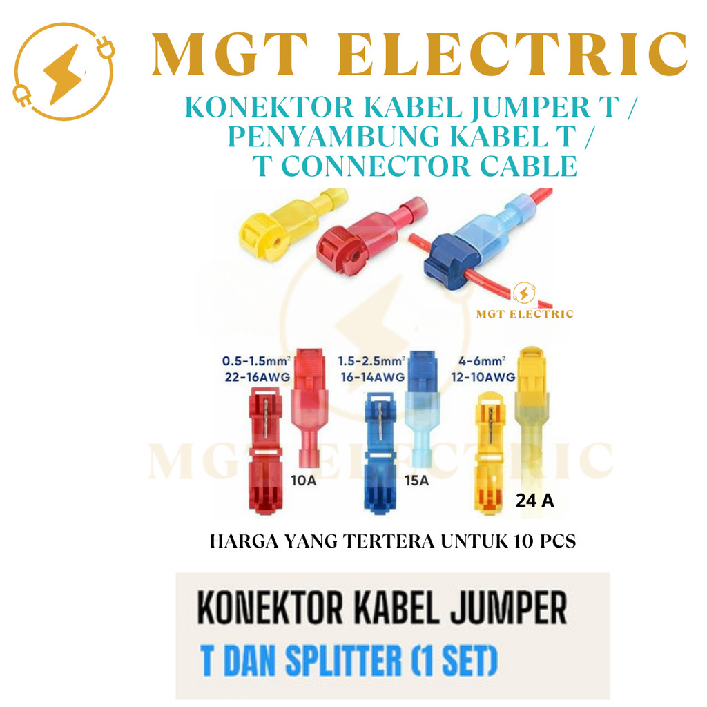 Konektor Kabel Jumper T /  Penyambung Kabel T / T Connector Cable