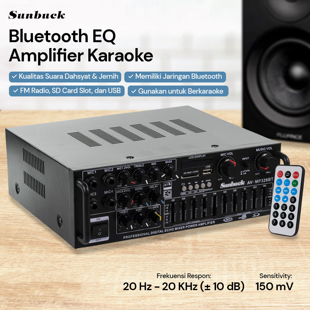 Sunbuck Amplifier Karaoke Bluetooth dengan EQ