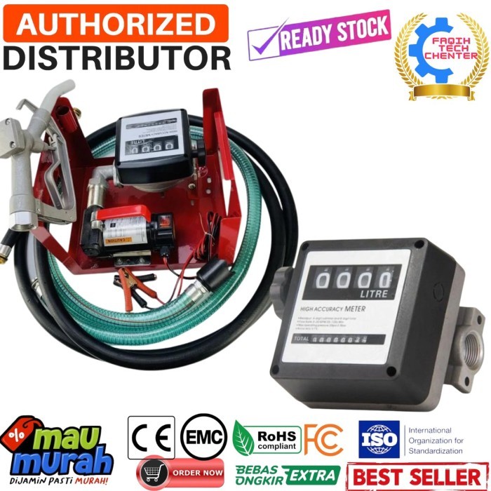 

Pompa solar Diesel Pump DC 12V Flow meter analog 4 digit Lengkap 1set